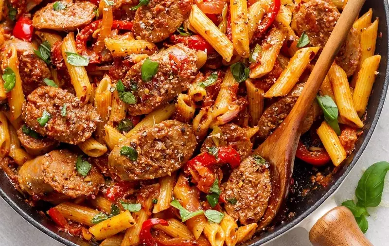 healthy sausage pasta
