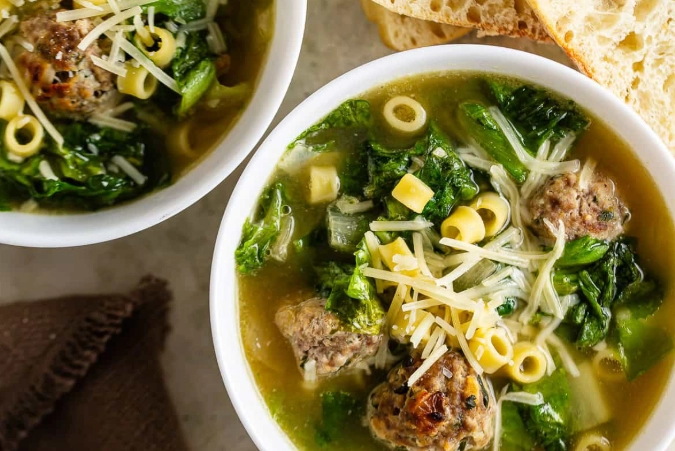 italian soup with meatballs