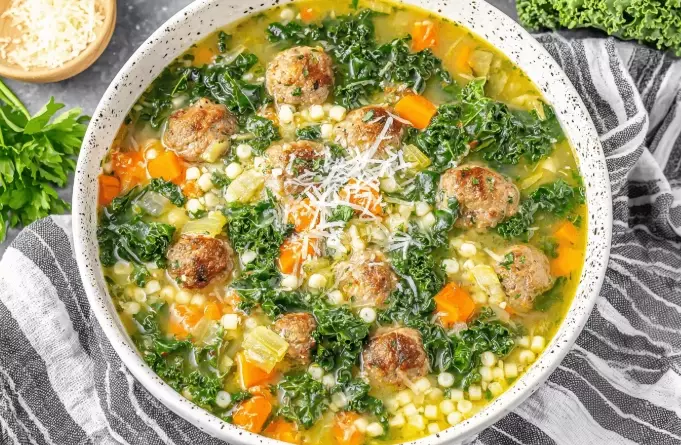 italian soup with meatballs