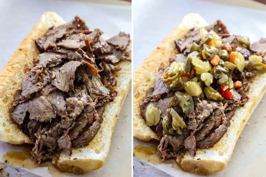 Italian beef sandwich Italian beef sandwich